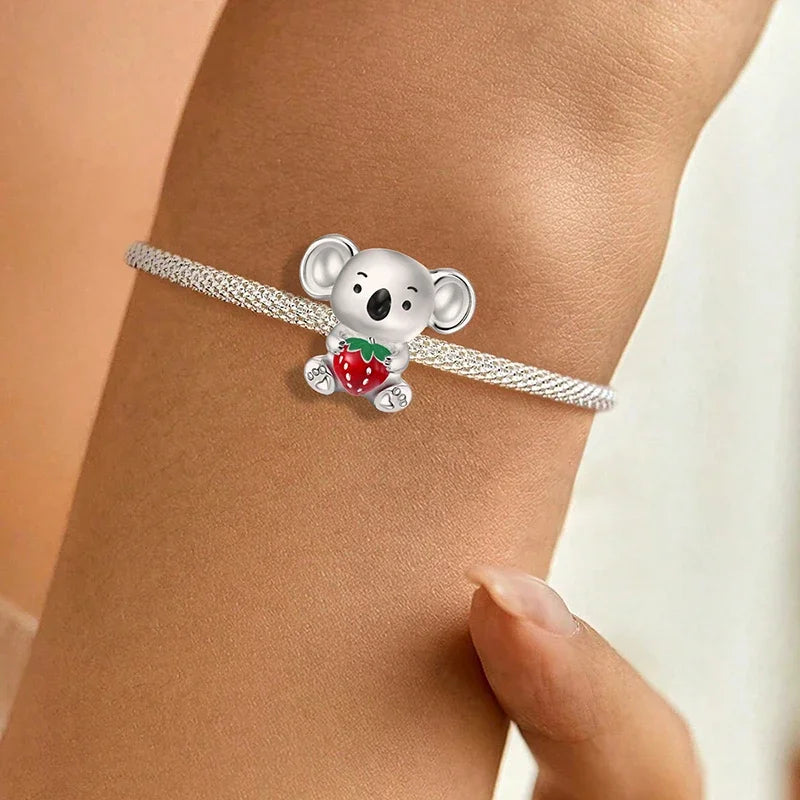925 Sterling Silver Owl Dinosaur Panda Chameleon Cute Charm Bead Fit Diy Bracelet Bangle Making Gift of High Quality Jewelry