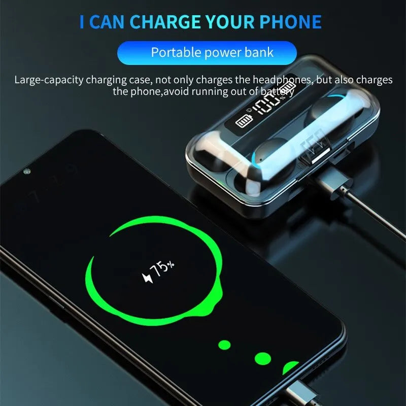 F9 Wireless Headphone TWS Bluetooth 5.0 Headsets Noise Canceling Hifi Earphone With Microphone Sport Handsfree Earbuds For Phone