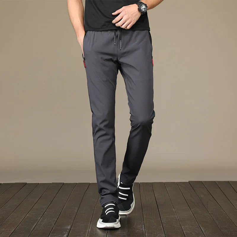 Men's Casual Pants Stretch Slim Fit Elastic Waist Jogger Korean Classic Blue Black Gray Male Brand Trousers Plus Size