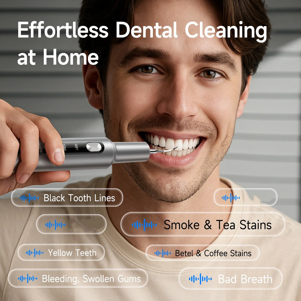CURVY MOON T10 Ultrasonic Electric Dental Scaler Tartar eliminator Tooth Cleaner Dental Calculus Tooth White Cleaning Tools Set