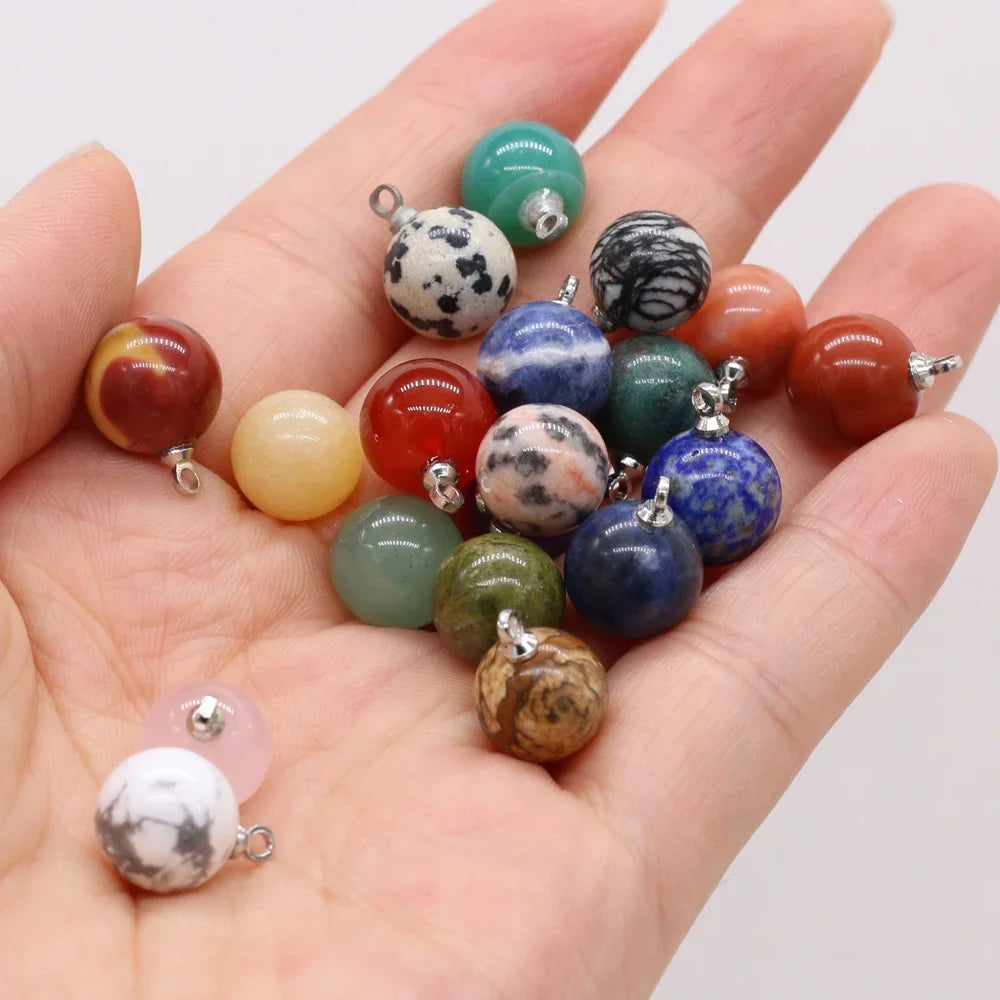 12pcs Natural Stone Pendant Mix Colors Women Natural Jewelry Charms fit DIY Necklace Making Wholesale Multiple Shapes