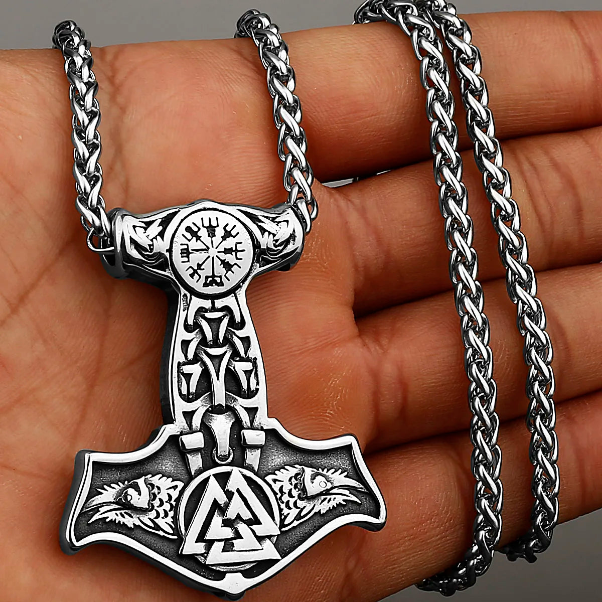 Original Viking Stainless Steel Thor Hammer Multiple Styles Domineering Unisex Necklace Pendant Boyfriend Gift Wholesale
