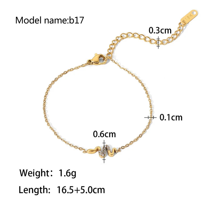 2026 Classic Snake Chain Bracelets Women Trend Gold Plated Stainless Steel Cuban Chain Bracelet Trendy Female Gifts Jewelry