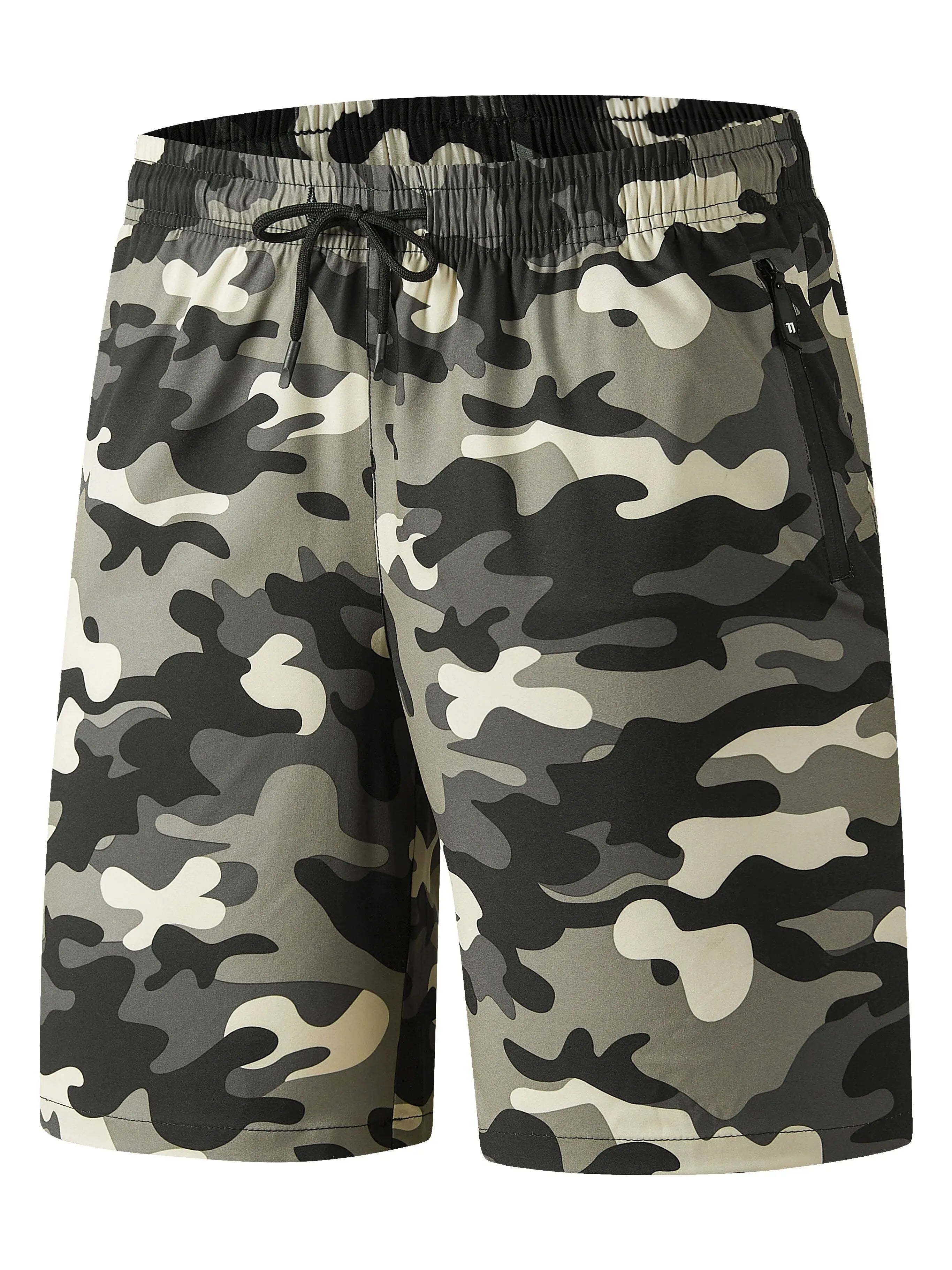 Men's Summer Drawstring Quick Dry Shorts For Running,Breathable With Zipper Pockets,Fitness, Training7022