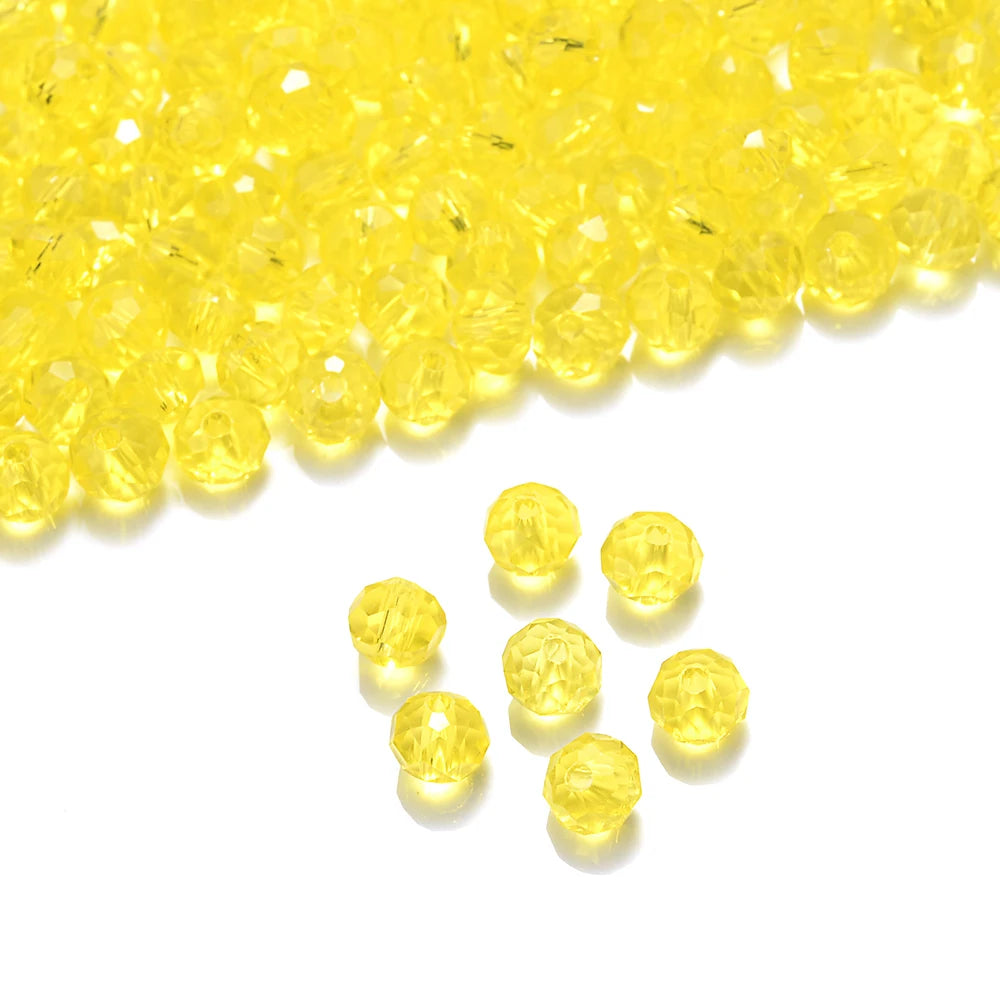 Cicifu Mix Green 3/4/6mm 40/120pcs Rondelle Austria Faceted Crystal Glass Beads Round Loose Beads for Jewelry Making Finding