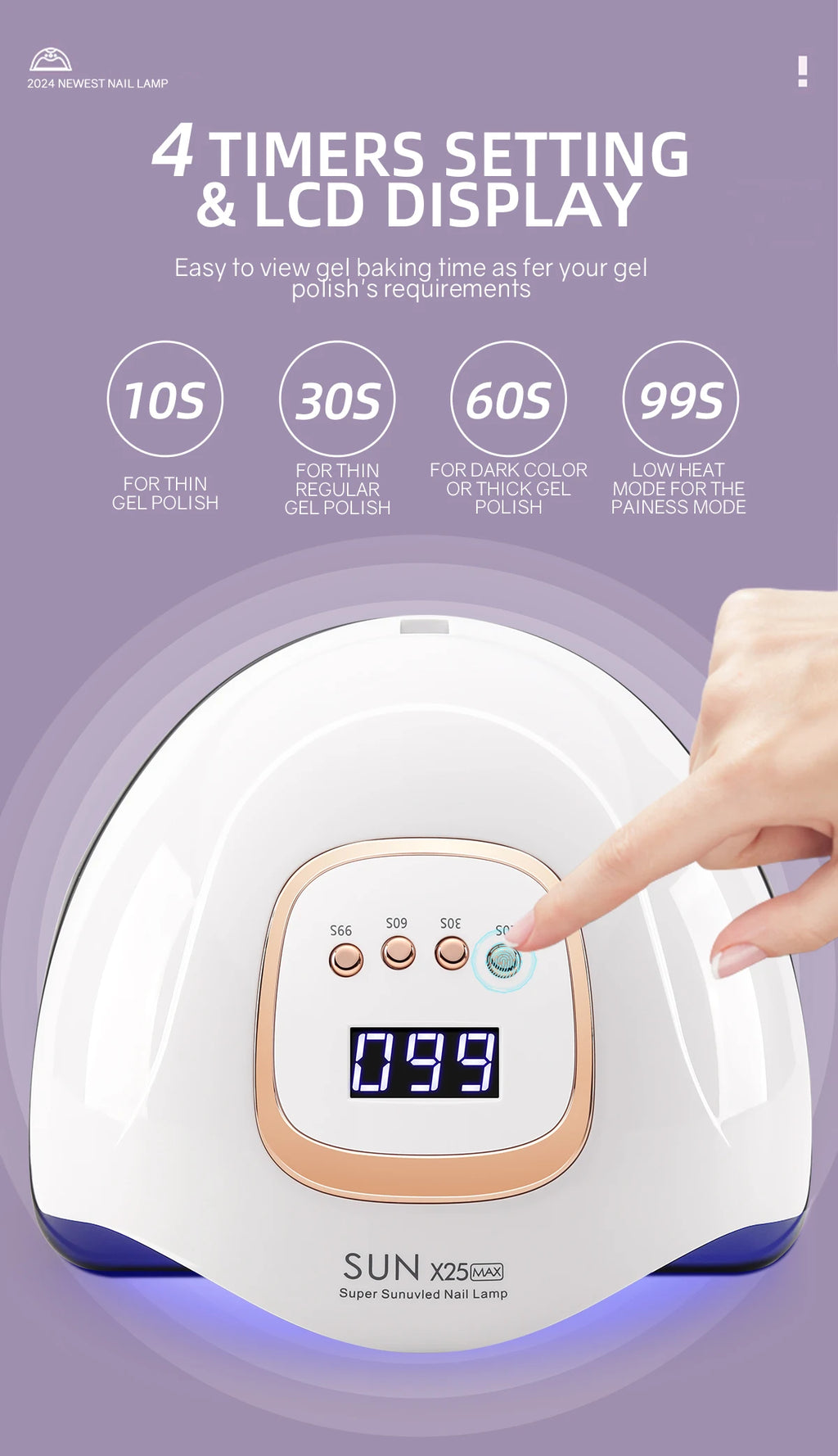DianaBeauty 380W LED UV Lamp Dryer for Nails Gel Polish Drying Lamp with 4 Timer Setting Auto Sensor Professional Nail Light
