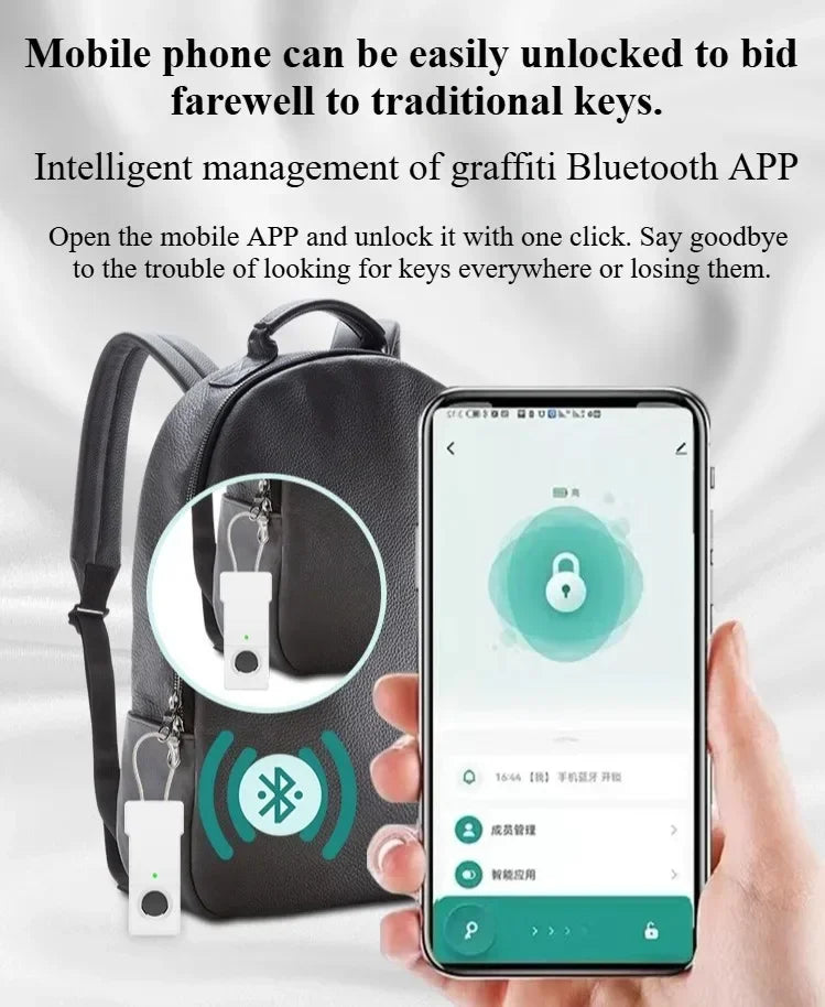 Tuya Fingerprint Padlock Bluetooth Combination Padlock Suitcase Luggage New Metal Code Lock Mini Fingerprint Key Anti-Theft Lock