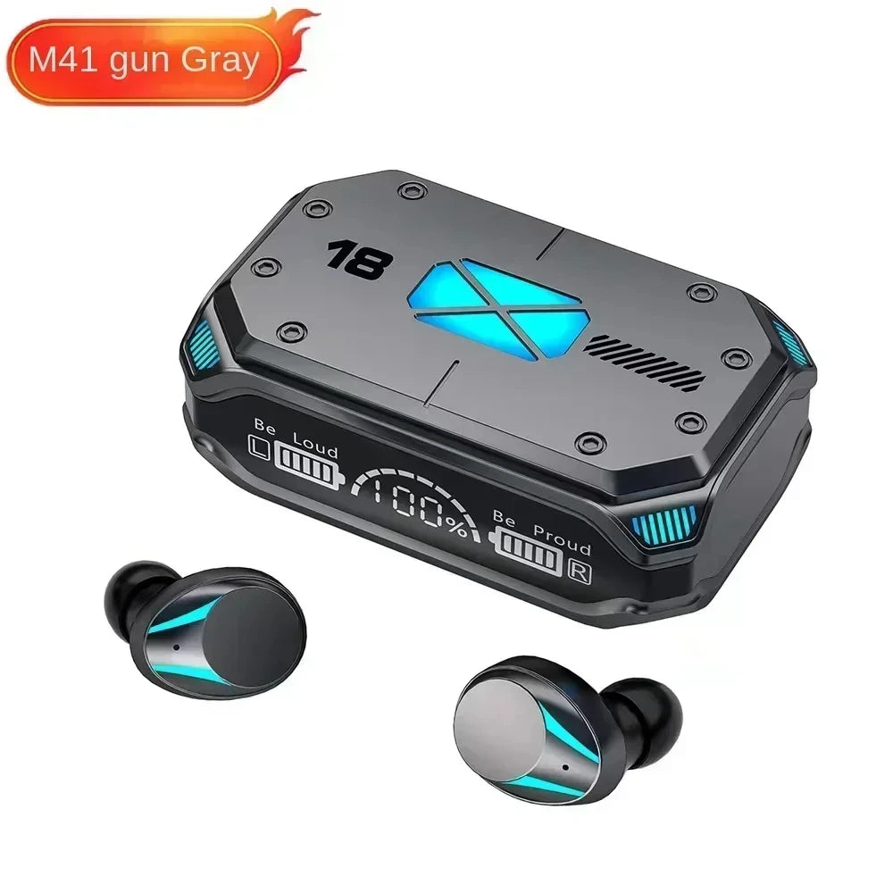 M41 Smart Touch Headset: Wireless Bluetooth Earphones with LED Display & Stereo Sound, Suitable for Smartphones