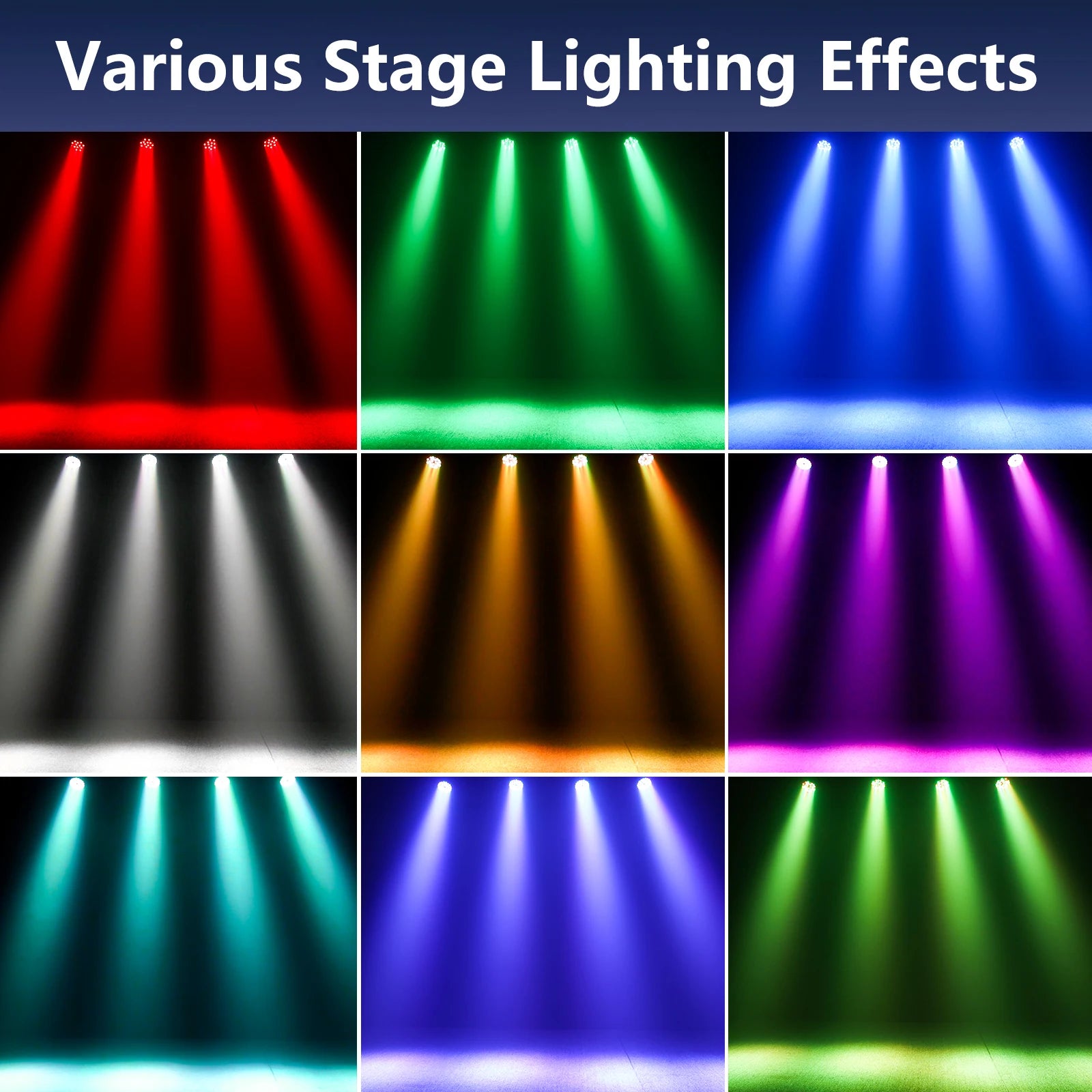 4PCS Par Light 36LEDs RGB Lights Stage Effect Lighting Projector DMX512 Sound control DJ Disco Party Lights for Bar Club Theater