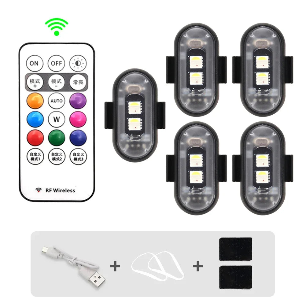 RGB Led Scooter Flitsligte Fiets LED Flitsposisie Draadlose Lig Vliegtuig Helikopter Waarskuwingsligte Toebehore