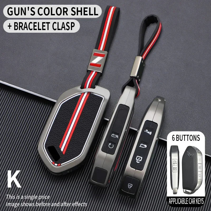 5/6/8/9 Buttons Zinc Alloy Car Key Case Cover For Kia EV9 Picanto Sorento MQ4 Carnival KA4 Morning K5 Carens 2024 RemoteKeychain