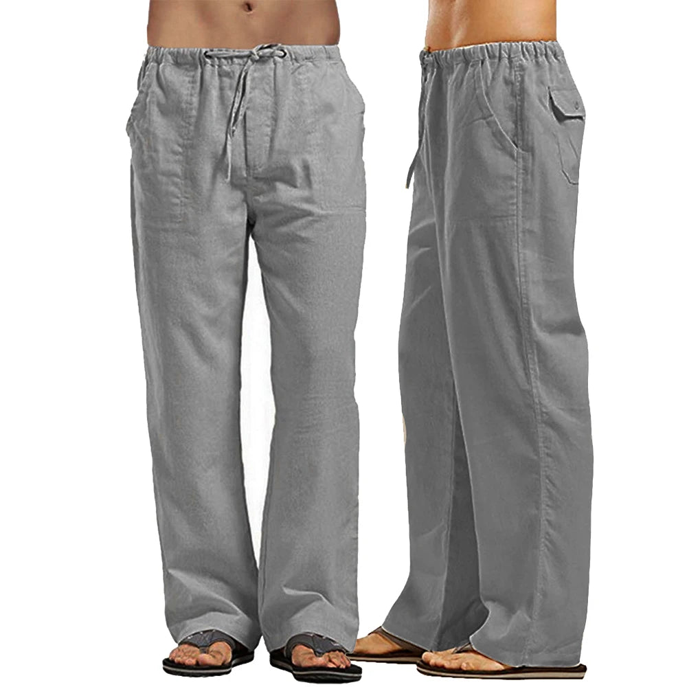 Men's Pants Loose Cool Casual Long Pants Elastic Waist Long Pant Casual Large Size Streetwear Lightweight Trousers