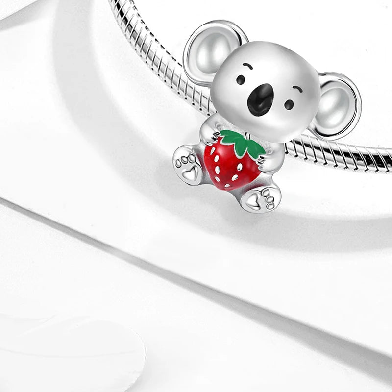 925 Sterling Silver Owl Dinosaur Panda Chameleon Cute Charm Bead Fit Diy Bracelet Bangle Making Gift of High Quality Jewelry