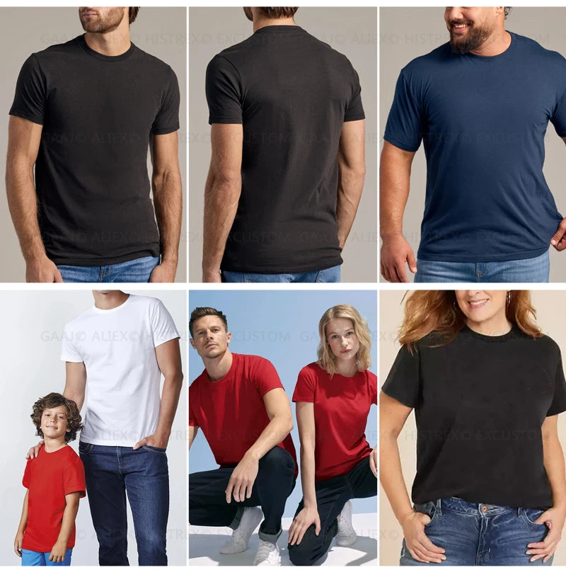 Custom Embroidery T Shirt Premium 100% Cotton T shirt Diy Your Own Design Brand Company Team Pet Animal Logo Men Women Tee Tops