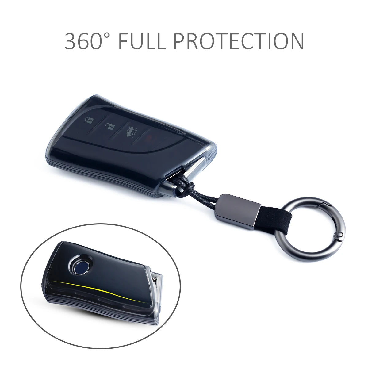 Slim Car Key Fob Case Cover Keychain For Lexus ES LS NX RX UX TX GX RZ LX 250 250h 300h 300e 350 450h 500 550 Black Transparent