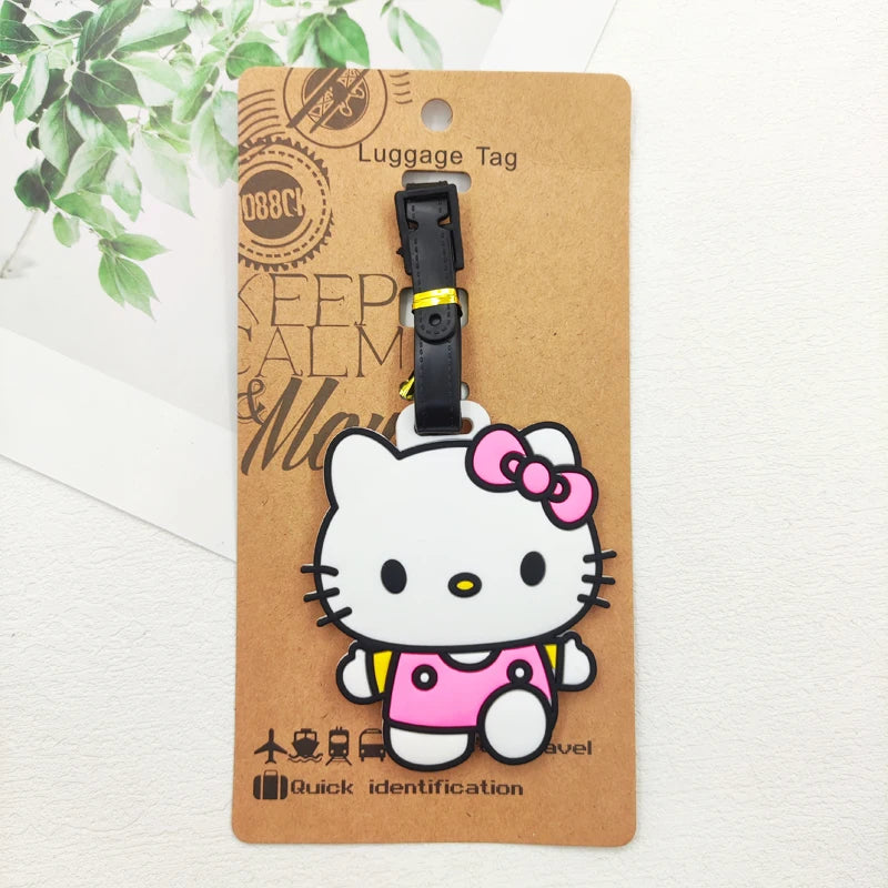KUROMI Cinnamoroll Luggage Label Travel Luggage Tag Hello Kitty Suitcase ID Address Holder Baggage Boarding Portable Ticket