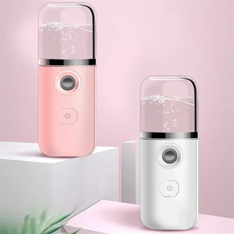 Portable Mini Ultrasonic Humidifier Facial Sprayer Beauty Device Moisturizing Skin Care USB Rechargeable Skincare Tool