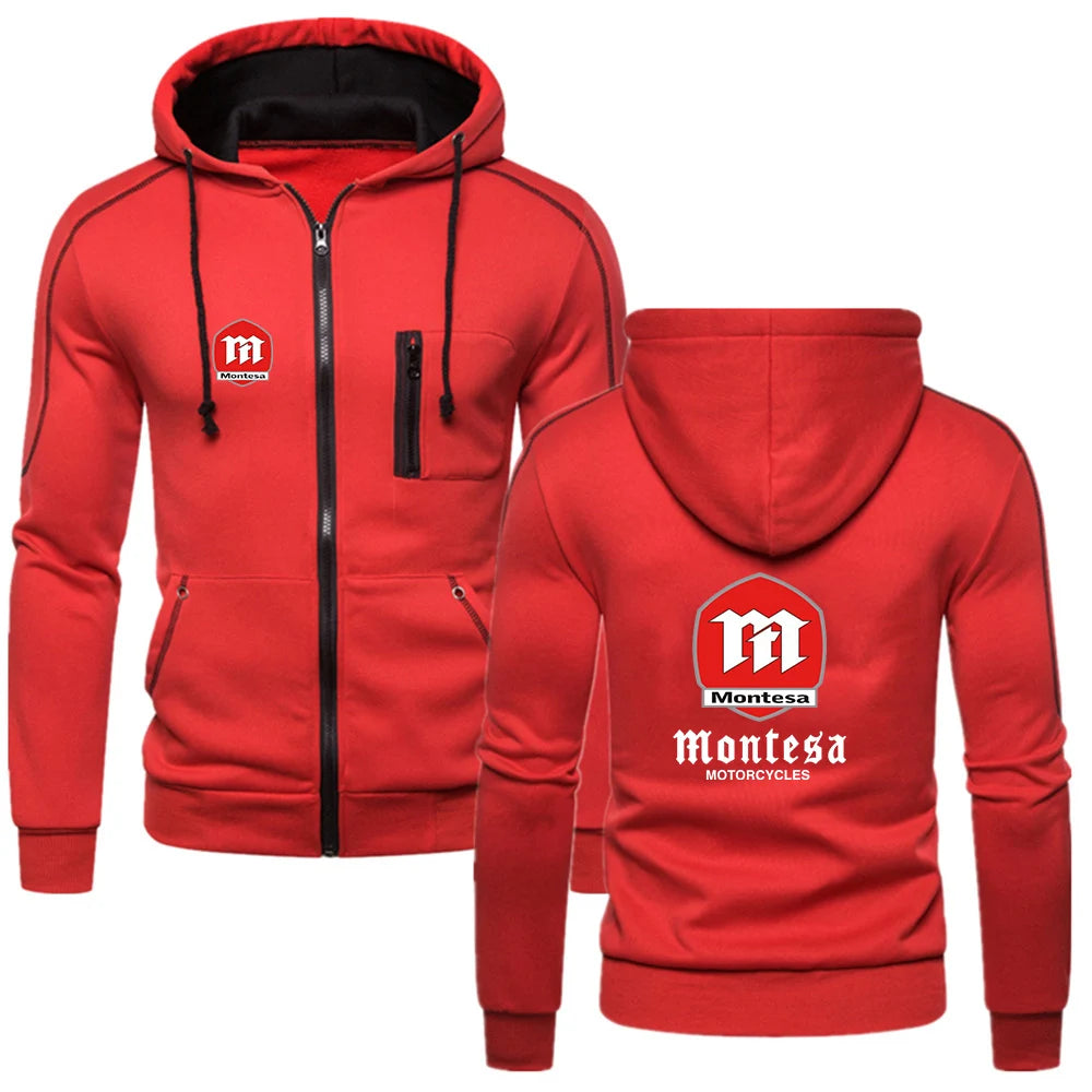 2023 New Men Montesa Motorcycle Fashion Brand Hoodies Spring and Autumn Comfortable Casual Solid Color Sweatshirt Tops