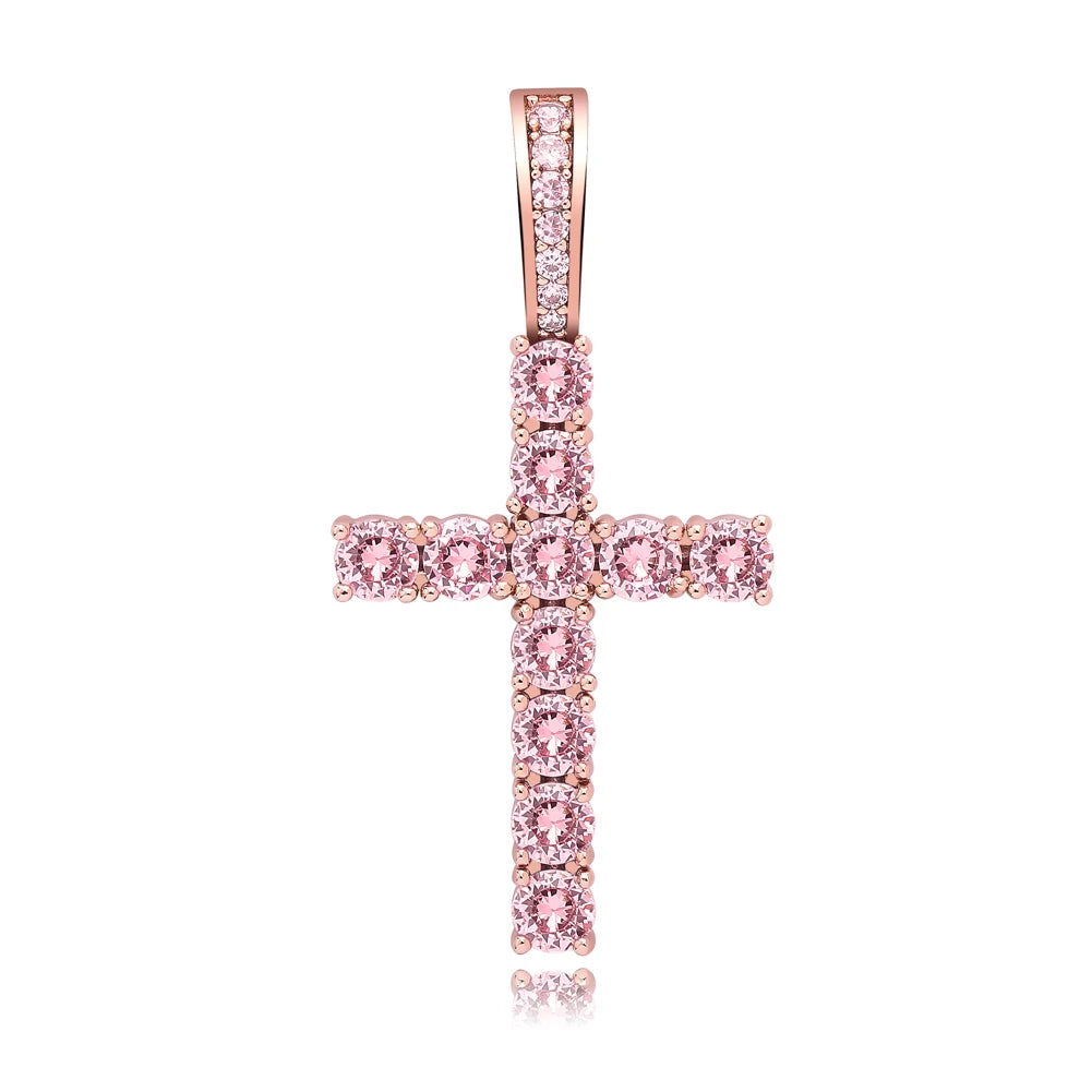 TOPGRILLZ Hip Hop Pico Harvey Cross Pendant Necklaces Micro Pave AAAA+ CZ Necklace 18'' 20'' 24" 30" Link Dropping