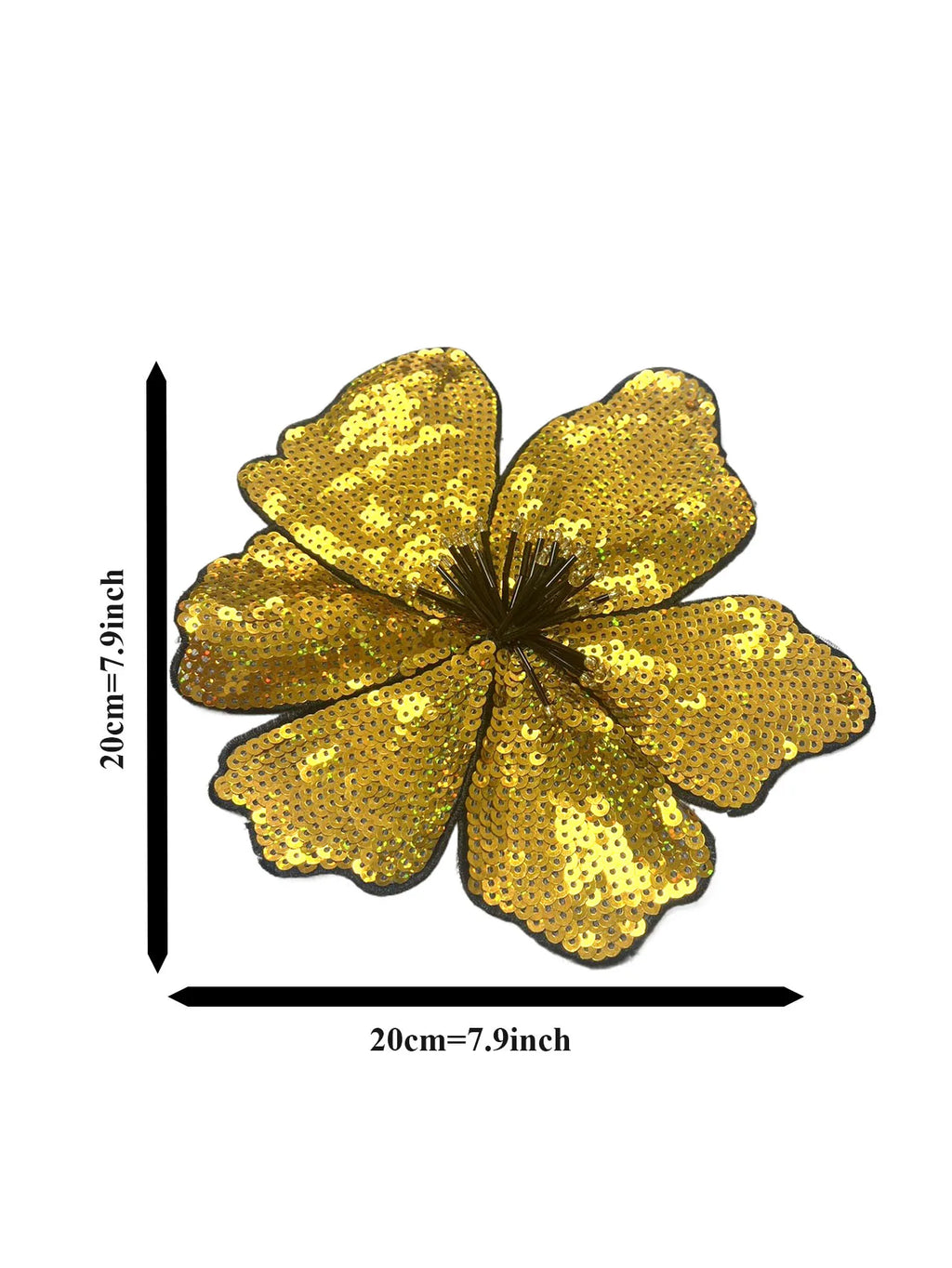 1 Piece 20CM Shining Red Orange Blue Golden Silver Pink Sequins Beads Sew Flower Patch for Evening Dress Swimsuit DIY Applique