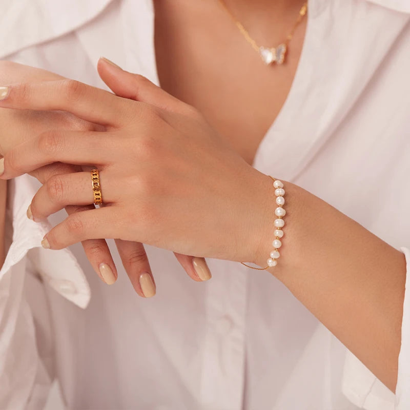 2026 Classic Snake Chain Bracelets Women Trend Gold Plated Stainless Steel Cuban Chain Bracelet Trendy Female Gifts Jewelry
