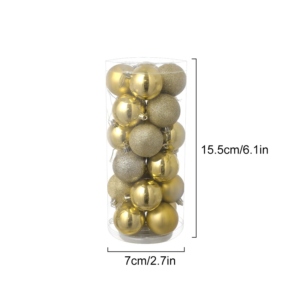 24Pcs/Box 3-4cm Christmas Balls Christmas Tree Ornament Ball Xmas Hanging Tree Pendant Home Party Decor New Year Gifts
