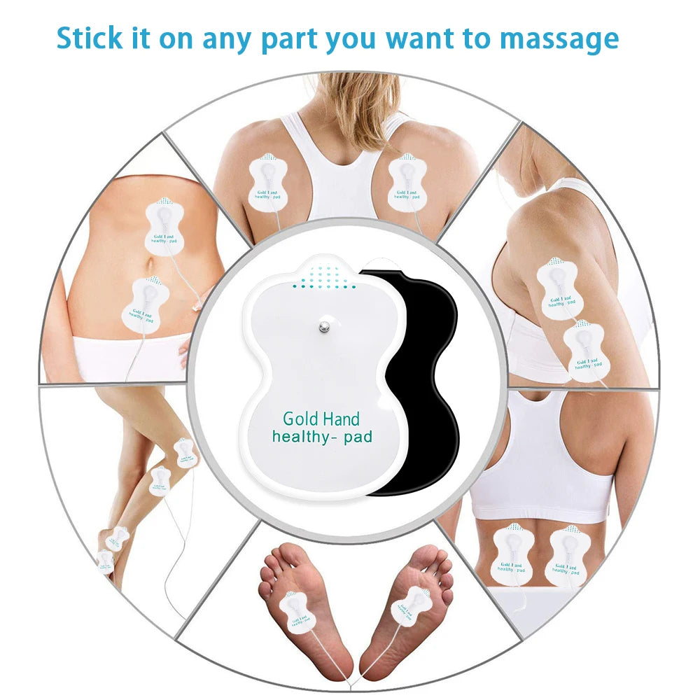 10/20pcs Electrode Pads EMS Muscle Stimulator TENS Pulse Massager Replacement Patch Self Adhesive Reusable Electrode Pads