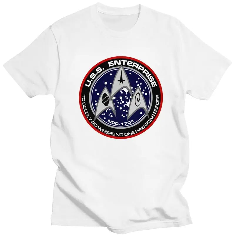 Custom Star Film T Shirts for Men Pre-shrunk Cotton Tee Tops Treks Movie Tshirt Short-Sleeve Graphic T-shirt Clothes