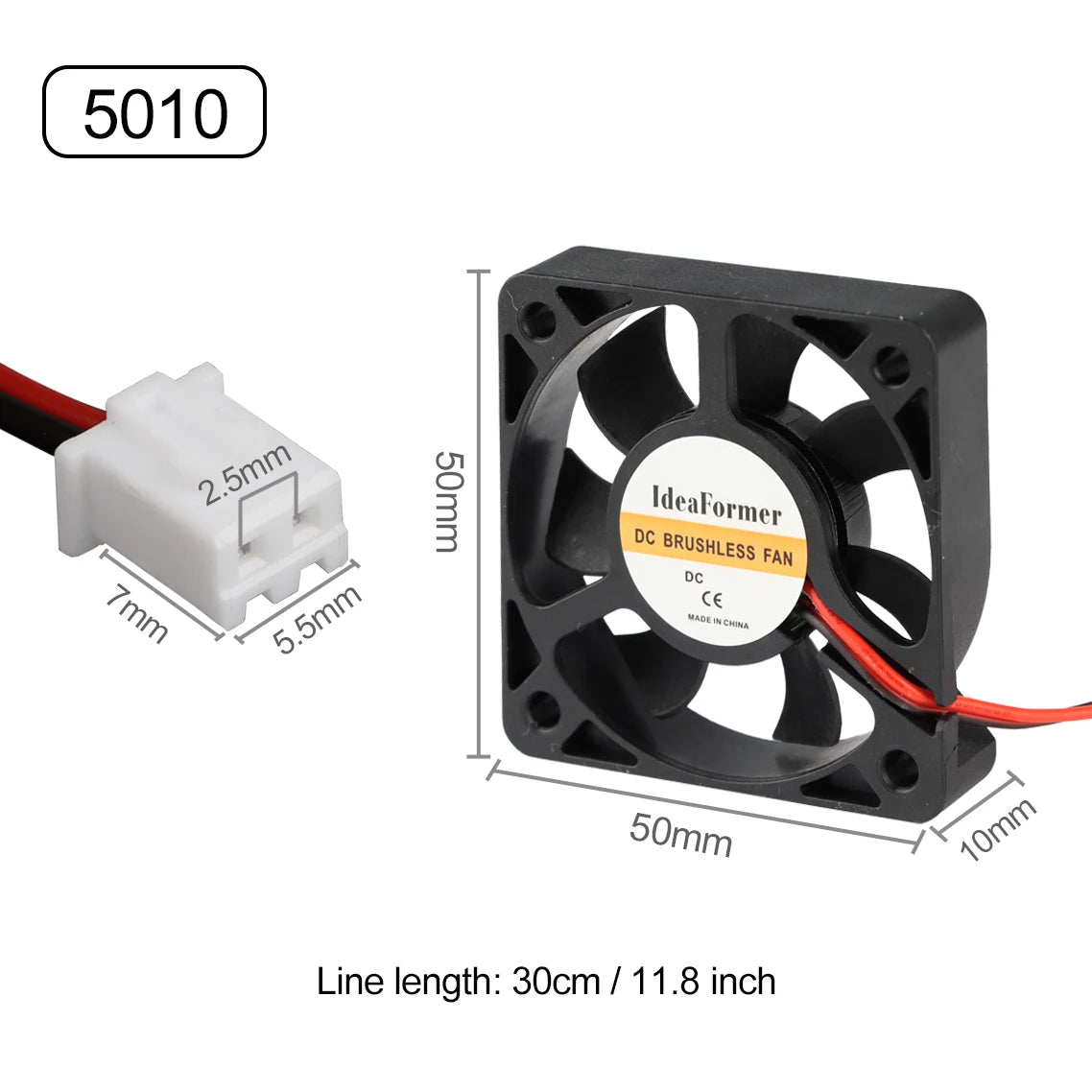 3010/4010/5015/5010/ DC Cooling Fan Centrifugal Blower Fan 5V 12V / 24V Brushless 2-Wire Cooling Fan For 3D Printer Accessories