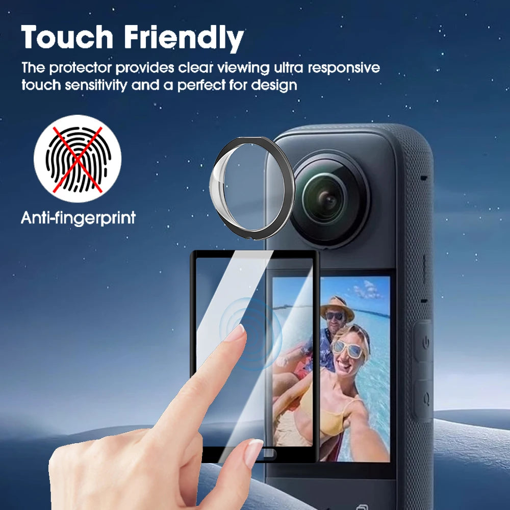 For Insta 360 X3 Self Adhesive Camera Lens Guard Front Back Camera Protectors for Insta 360 X3 HD Anti-scratch Screen Protectors