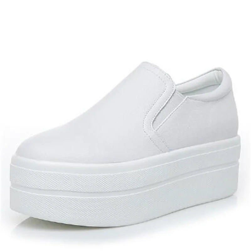 ZXRYXGS 2026 New Top Cowhide Platform Shoes Woman Sneaker Non-slip Comfort Winter High Heels Leather Shoes Women Casual Shoes