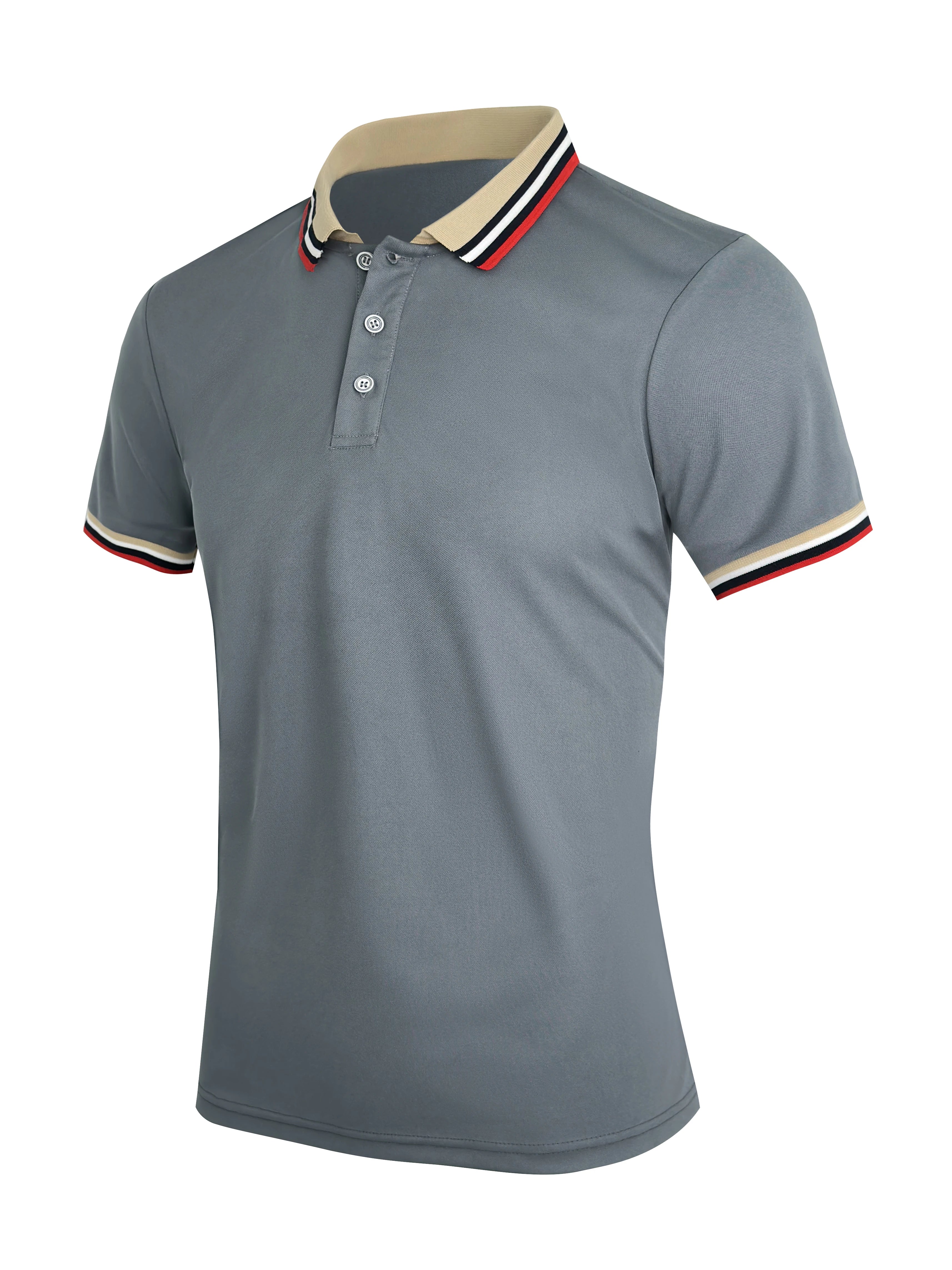 Men Summer Solid Casual Office Breathable Cotton Polo Shirt Fashion Brand Male Business High Quality Striped Short Sleeve Top