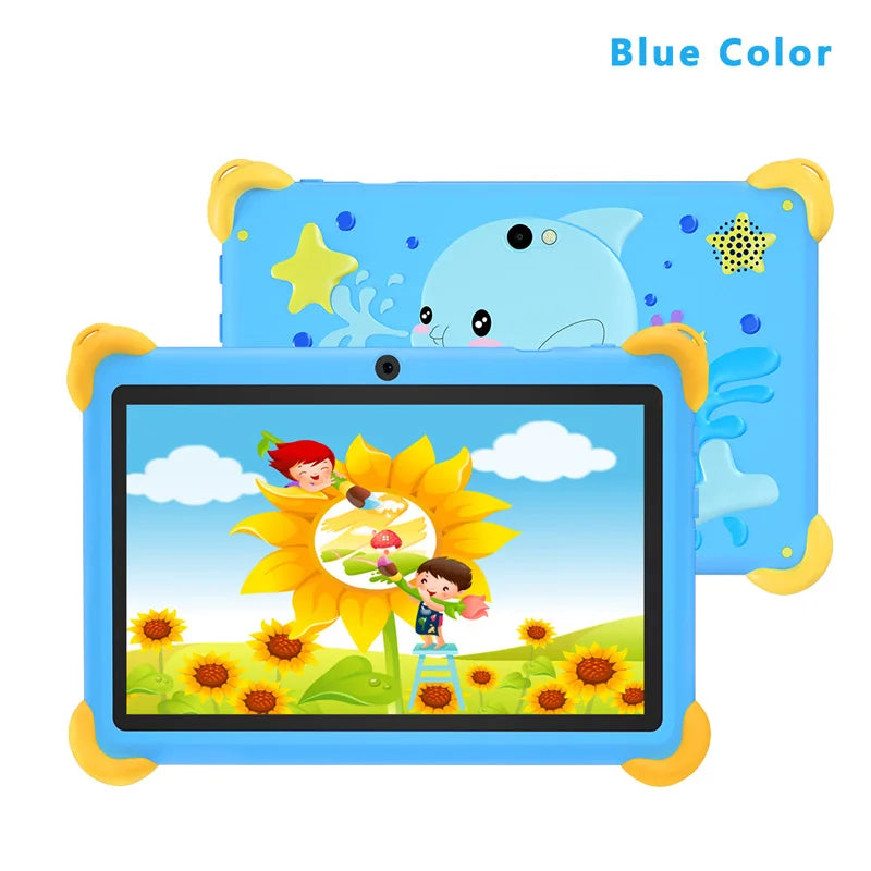 New 7 Inch 5G Pad Cartoon Pattern Kids' tablets Android Learning Education Tablet PC Kids-Proof protective Case Tablet 4000mAh