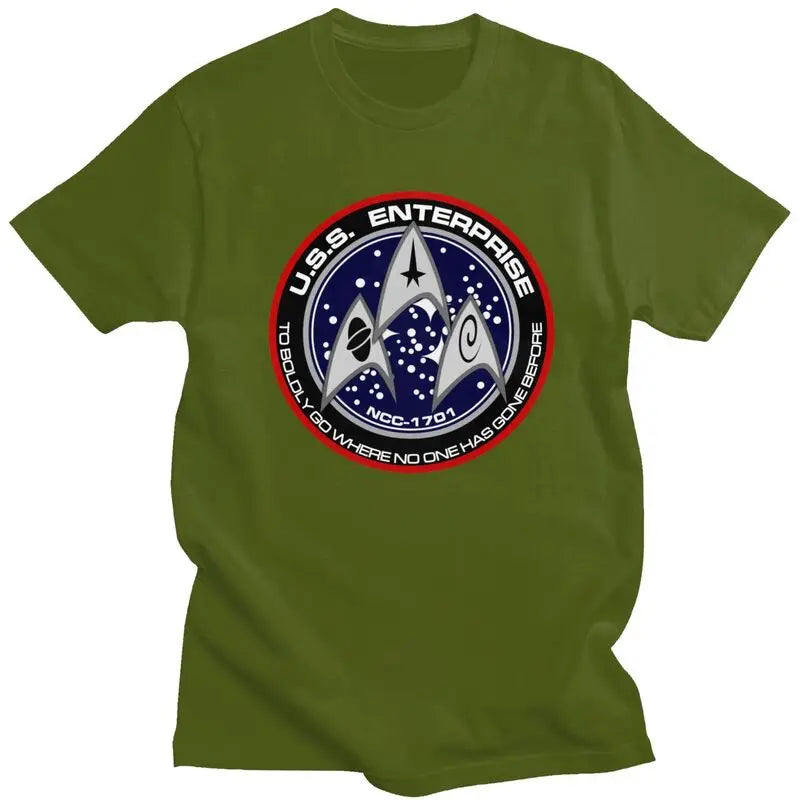 Custom Star Film T Shirts for Men Pre-shrunk Cotton Tee Tops Treks Movie Tshirt Short-Sleeve Graphic T-shirt Clothes