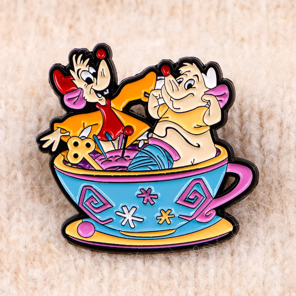 Fairy Tale Enamel Pins Cute Cartoon Mouse Brooches for Backpacks Clothing Lapel Badges Anime Jewelry Gift for Kids Women
