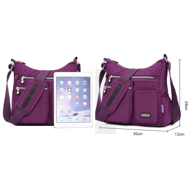 Fashion Women Crossbody Bag Nylon Waterproof Handbag Female Simple Shoulder Bag Travel Large Capacity Messenger Bag Purse Bags