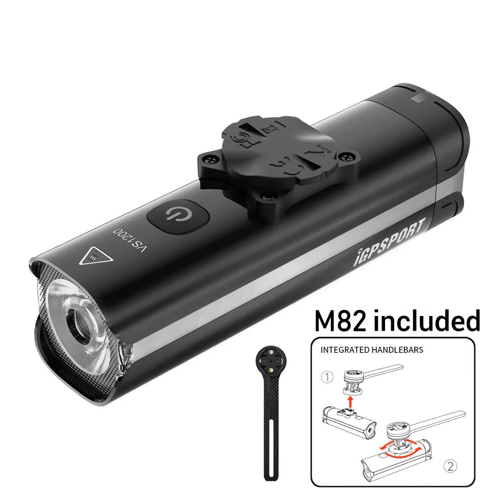 iGPSPORT VS1200 Bike Light Smart Bicycle Headlight for MTB/Road Bikes High Brightness Cycling Light Bicycle Accessories