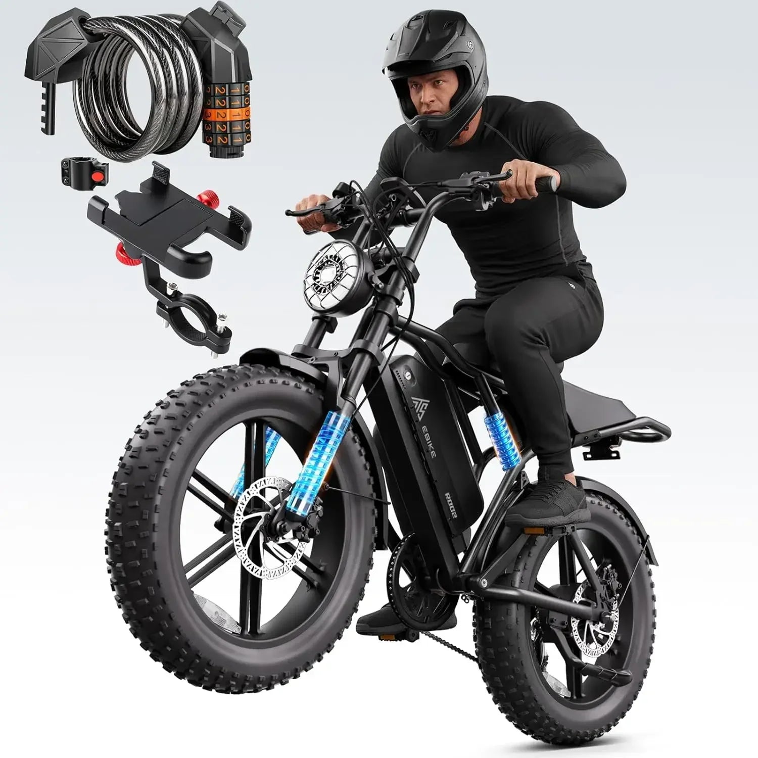 TST Electric Bike for Adult, Up to 28 MPH and 60/100 Miles Long Range E Bike, 20" Fat Tire E-Bike, 1500W Peak, Customized