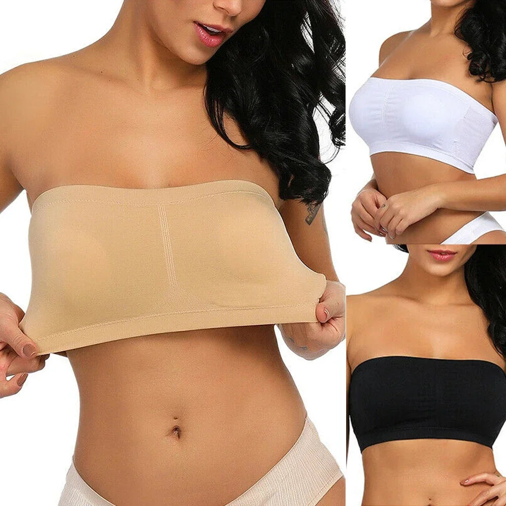 Breathable Strapless Bandeau Bra Underwear Without Pad Sleep Underwear Sports Bra Women Sexy Lingerie Lace Seamless Tube Top