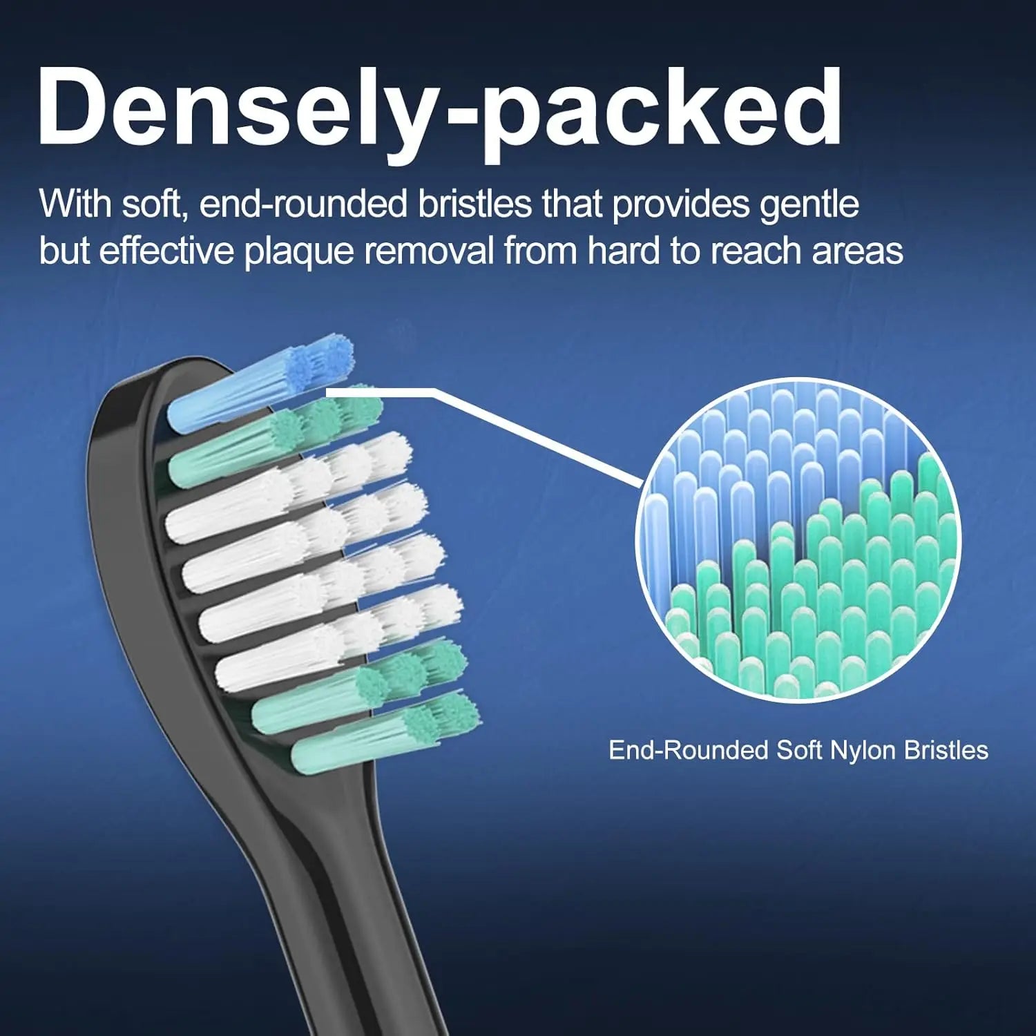 Replacement Toothbrush Heads for Aquasonic Black Series Pro Vibe Series Duo Series Pro Electric Toothbrush Refill Nylon Bristles