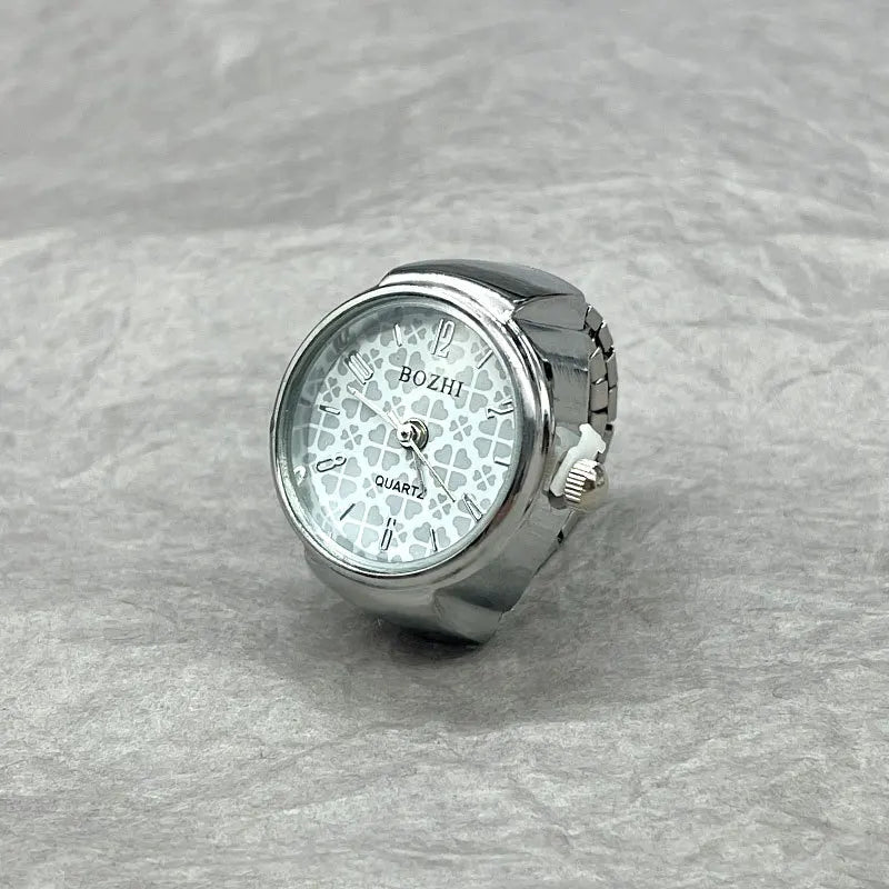 Hot Selling Finger Watch Ring Creative Movement Fashion Accessories Vintage Alloy Shell Quartz Watch Men Jewelry Women Gift