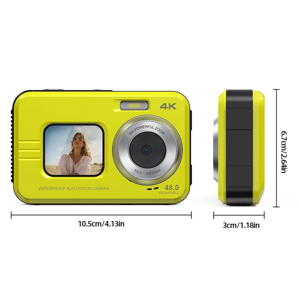 Waterproof High-Definition Camera 48 MP 2.7 Inch Video Camera Dual Screen 16X Zoom For Outdoor Sports Digital Camera