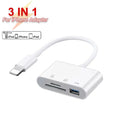 3-in-1 Type-C SD TF Card Adapter USB Camera Reader Compatible with iPad USB Security Keys Card Readers