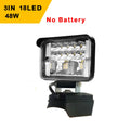 3/4/5/8Inch Led Light Portable Spotlights Cordless Outdoor Work Fishing Handheld Emergency Tool Light Fit Dewalt 18V Battery Pin