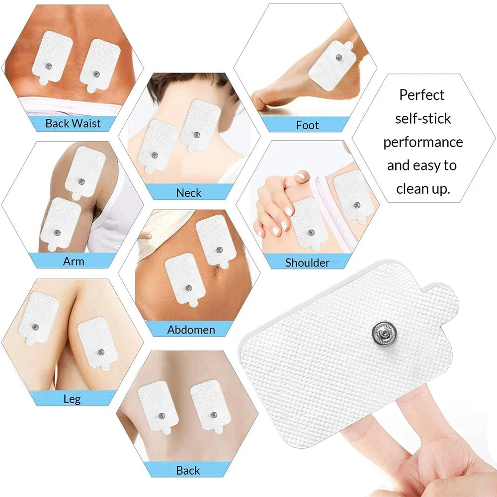 10/20pcs Electrode Pads EMS Muscle Stimulator TENS Pulse Massager Replacement Patch Self Adhesive Reusable Electrode Pads