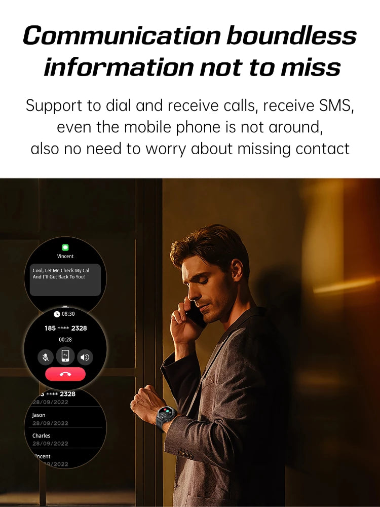Smartwatch for iPhone Andriod,wireless call dialing,sports mode,incoming call and message push,fitness tracker,health monitoring