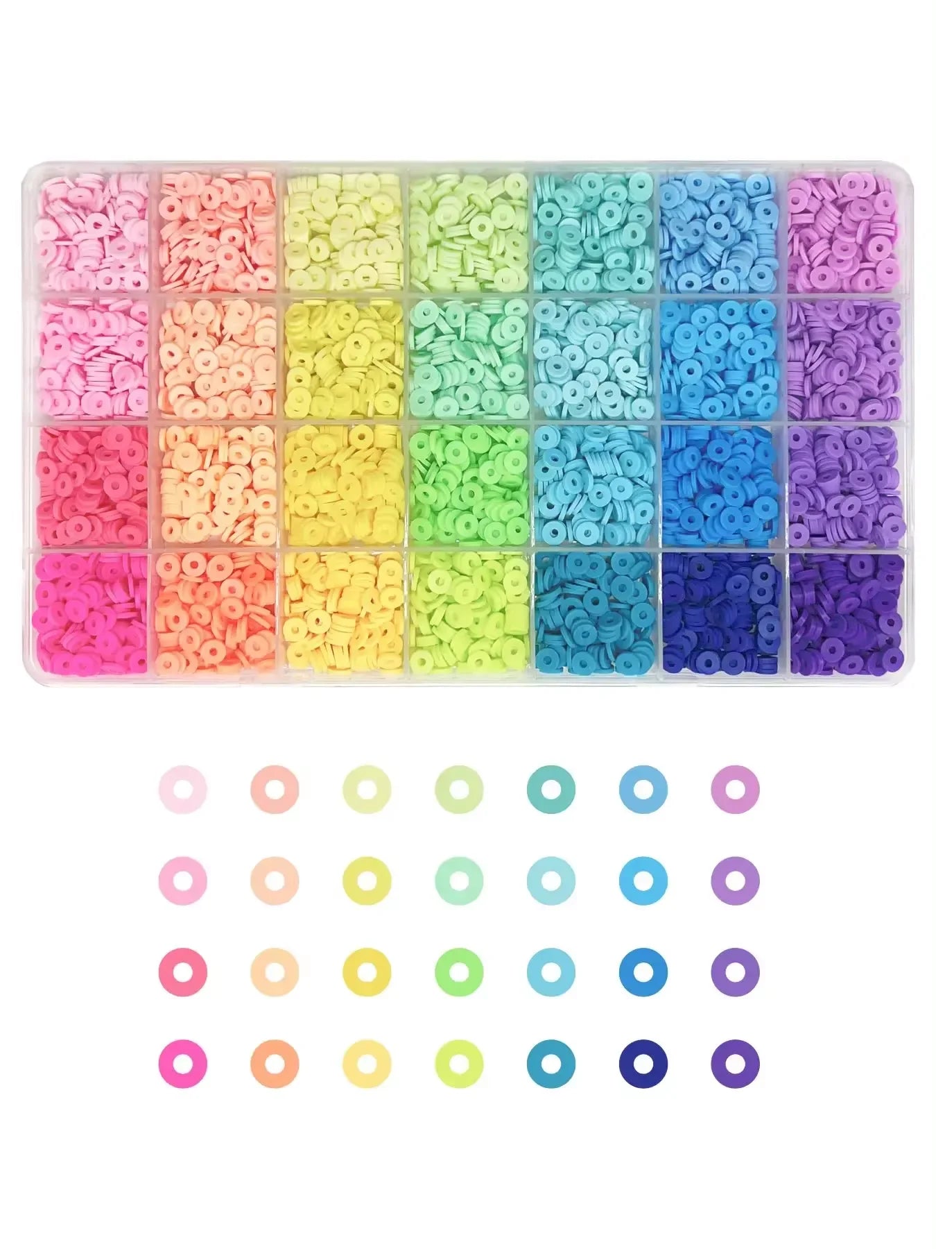 14400/4200/2400pcs Assorted Polymer Clay Beads Kit for DIY Jewelry Making - Handmade Craft for Bracelet, Necklace, Earrings