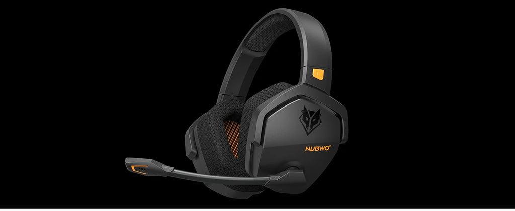 NUBWO G06 Dubbele Draadlose Speletjie-koptelefoon met Mikrofoon vir PS5, PS4, rekenaar, selfoon, Switch, 2.4GHz Bluetooth 5.3 Speletjie-oorfone