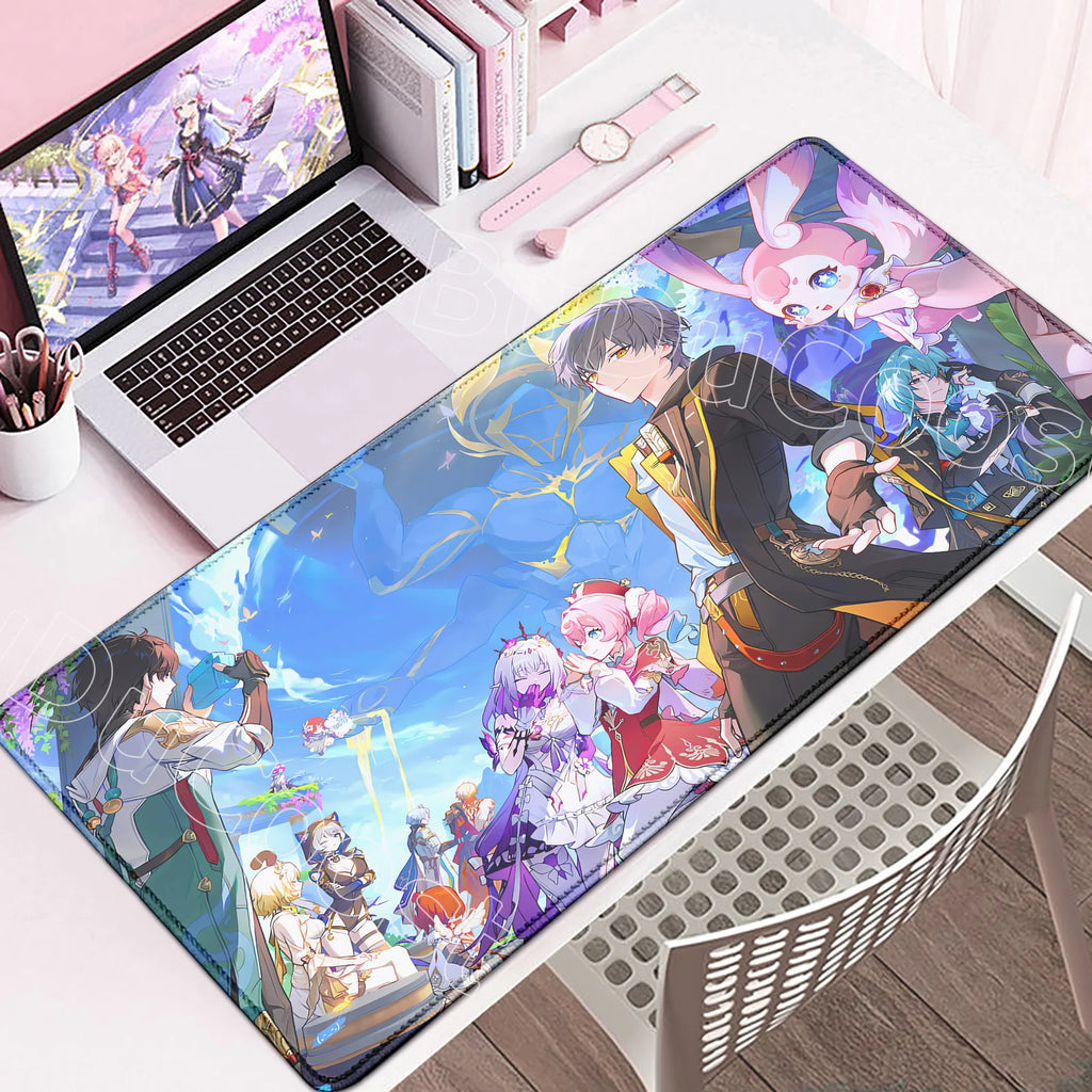 Large Rubber Keyboard Mats Honkai Star Rail Cyrene Castorice Lock Edge Mousepad Chrysos Heir Mouse Pad Game Computer Accessories