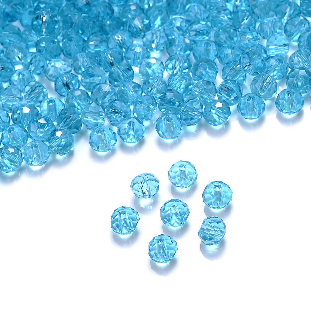 Cicifu Mix Green 3/4/6mm 40/120pcs Rondelle Austria Faceted Crystal Glass Beads Round Loose Beads for Jewelry Making Finding